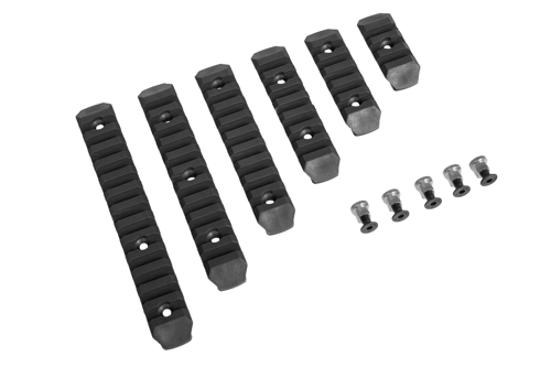 Set van 6 polymeer RIS-rails voor KeyMod Zwart