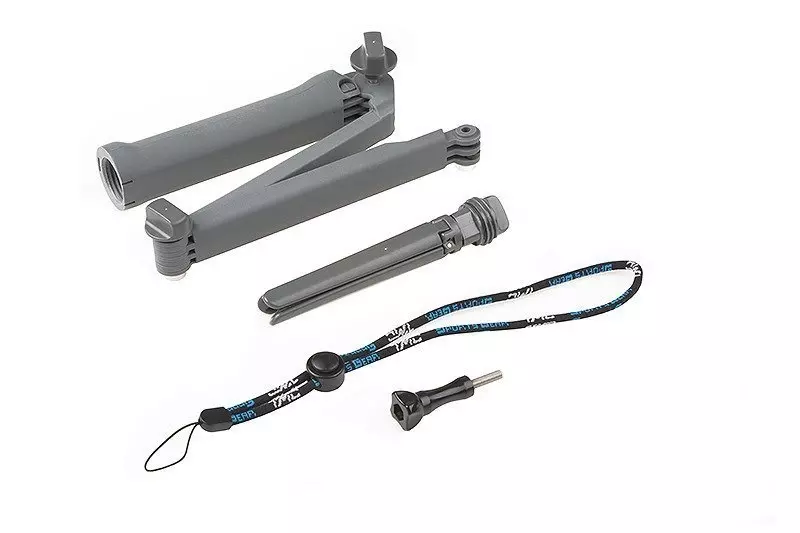 Adjustable Tripod with Mounts for Sports Cameras - Grey