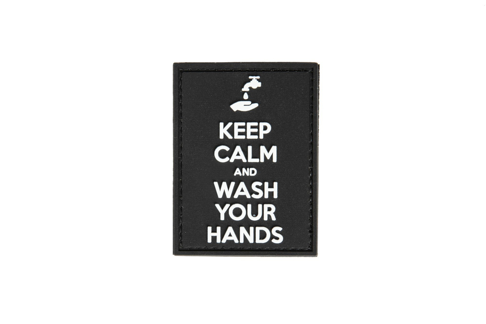 Parche 3D Keep Calm and Wash Your Hands - negro