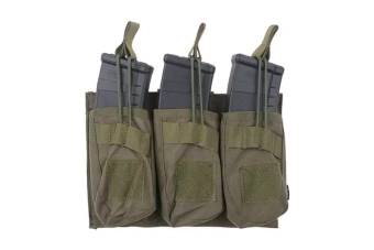 Triple OPEN Pouch for AK Magazines - Olive Drab