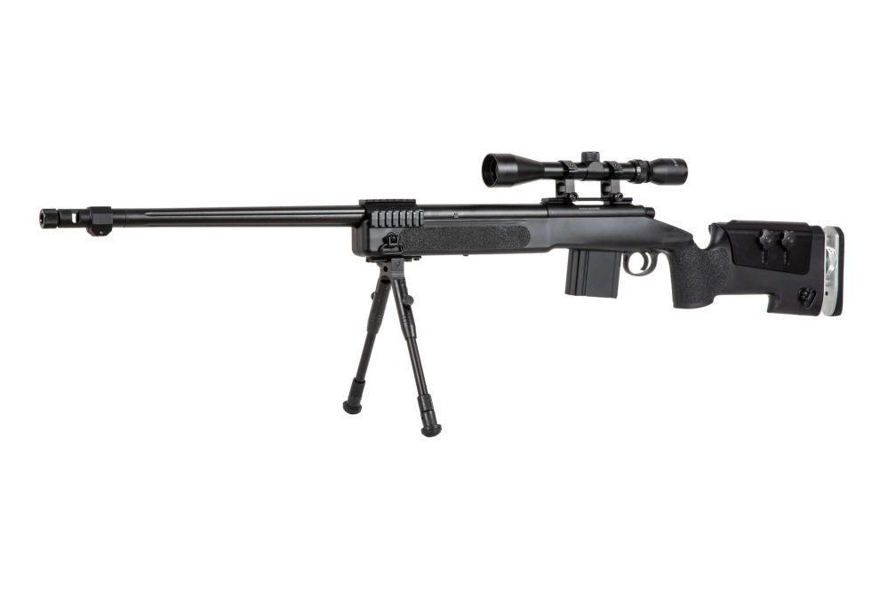 Airsoft pušky odstřelovací puška MB4417D - s dalekohledem a dvojnožkou