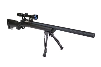 SW-04J Army Sniper Rifle Replica with scope and bipod (Upgraded) - black