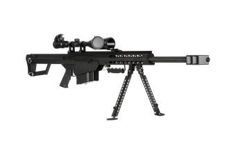 Replika karabinu  Barret® M82A1 CQB z lunetą i dwójnogiem - czarna