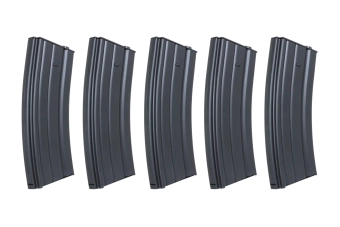 Set of 5 metal mid-cap 120 ball magazines Specna Arms Black