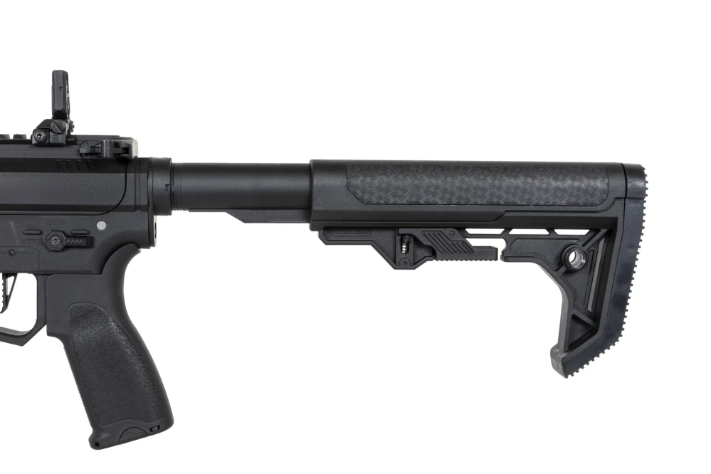 airsoft Specna Arms SA-FX02 Ametralladora FLEX™ HAL ETU Negra con dispositivo de descarga naranja