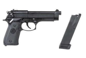 Pistola ICS BLE-BM9 Dual Power airsoft Negra (con cargador de CO2)