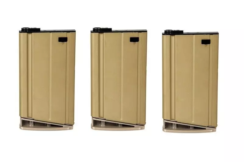 Set of 3 Mid-Cap 160 BB Magazines for SCAR H Replica - Tan