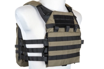 Specna Arms taktická vesta typu Plate Carrier s útočným panelem Ranger Green