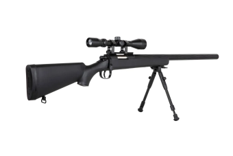 Specna Arms SA-S12 EDGE™ scherpschuttersgeweer replica met richtkijker en tweepoot Zwart
