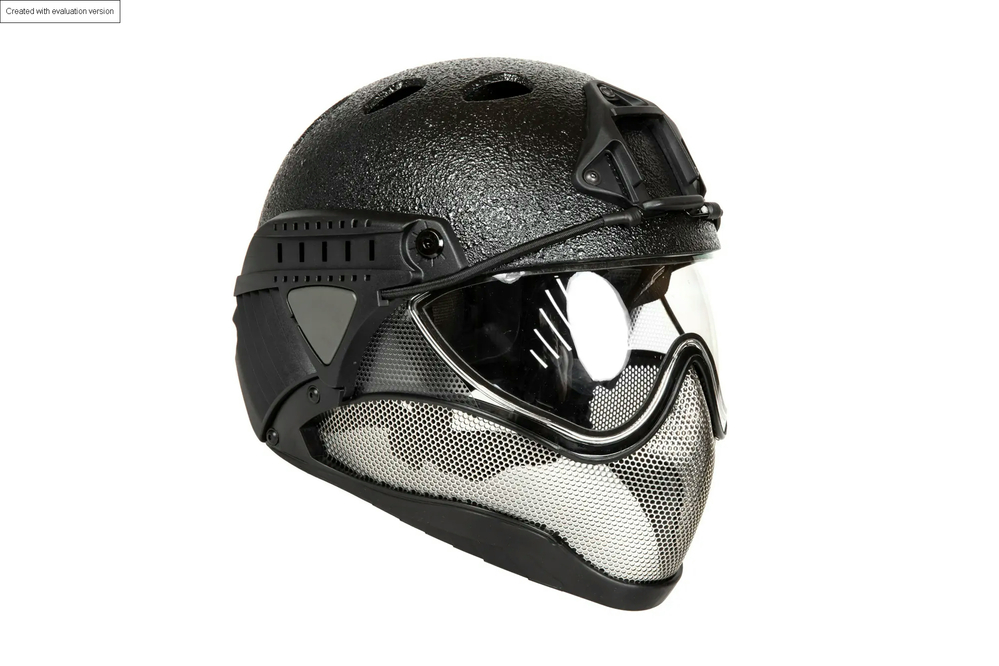 WarQ Full Face First Helmet Black Rough (OUTLET)