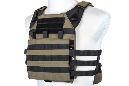 Specna Arms Tactical Plate Carrier type waistcoat with assault panel Ranger Green