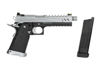 Pistola de airsoft Hi-capa 5.1 Split Slide - negro/cromo
