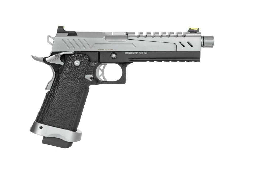 Pistola de airsoft Hi-capa 5.1 Split Slide - negro/cromo