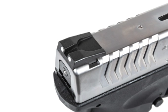 Cybergun x Springfield XDM 3,8" Compact airsoft pistole černá a stříbrná
