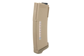 Chargeur Mid-Cap en polymère pour 175 plombs Tornado avec cartouches factices pour répliques M4/M16 Tan