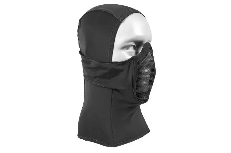 Thermoactieve bivakmuts met masker - zwart