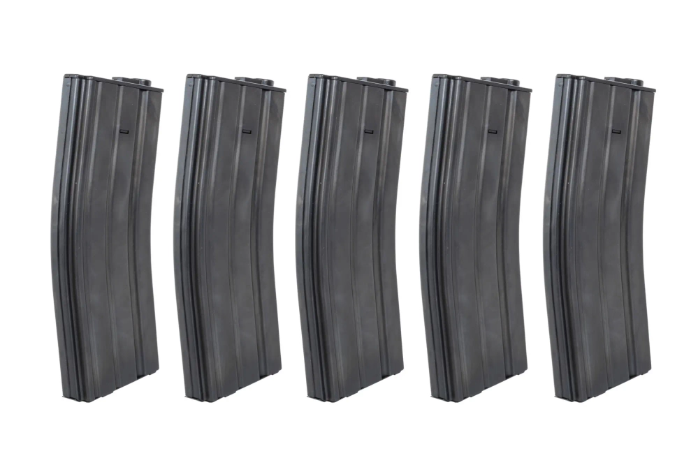 Hi-Cap 350-ball Arcturus EMM M4/M16 Metal Wheel (QPQ) 5 Magazine Set Black