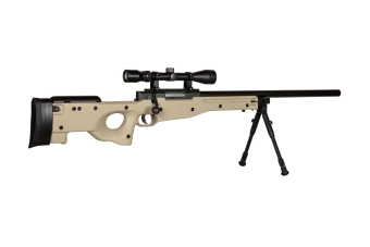 Airsoftová odstřelovací puška Warrior I (s dvojnožkou a optikou) - Tan