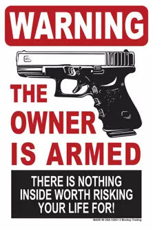 Sticker Le propriétaire est armé