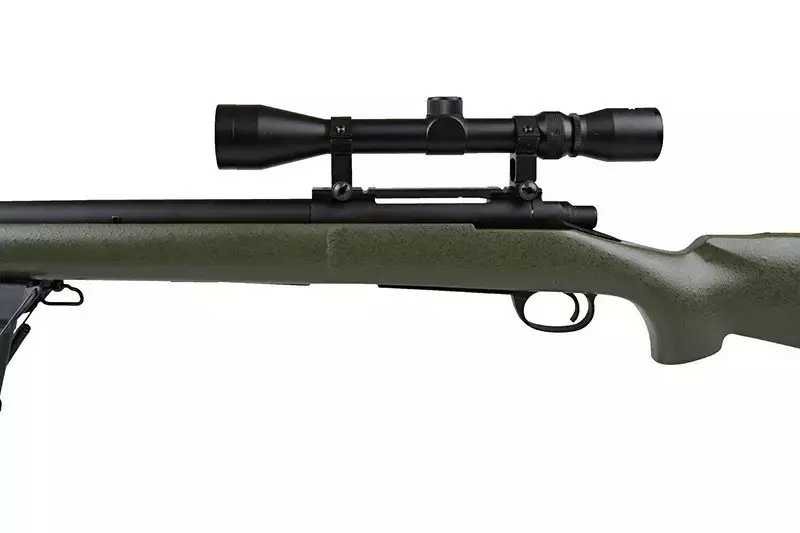 Fusil de airsoft rifle de francotirador SW-04 con visor y bípode (mejorado) - verde oliva