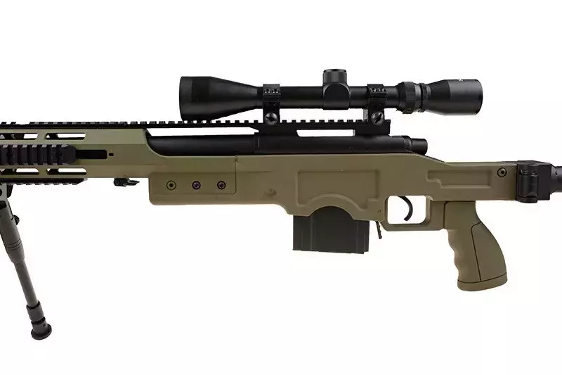 MB4411D sniper rifle replica with scope and bipod - olive