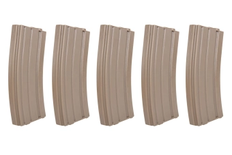 Juego de 5 cargadores Mid-Cap SRC para AR/M4 para 140 perdigones Tan + speedloader