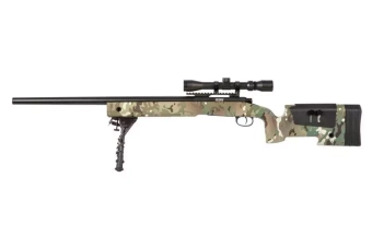 Replika karabinu wyborowego SA-S02 CORE™ High Velocity z lunetą i dwójnogiem - MC