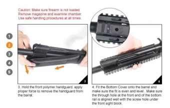 Zespół szyn RIS Quad Rail do strzelb Saiga 12 - czarny
