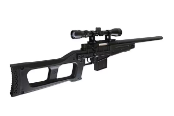 Airsoftová odstřelovací puška MB4408C s optikou - černá