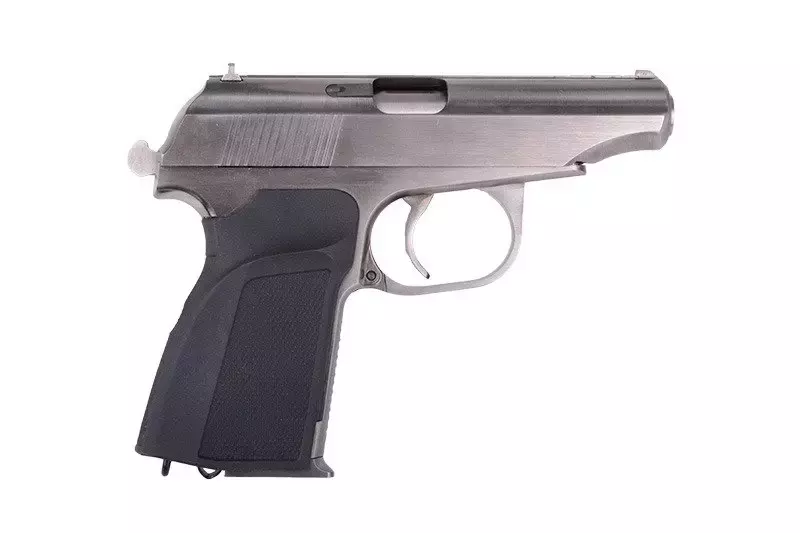 Pistolet airsoft MK avec silencieux - argent