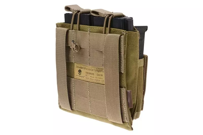 Double Open Top Pouch for M4/M16 + Pistol Magazines - Khaki