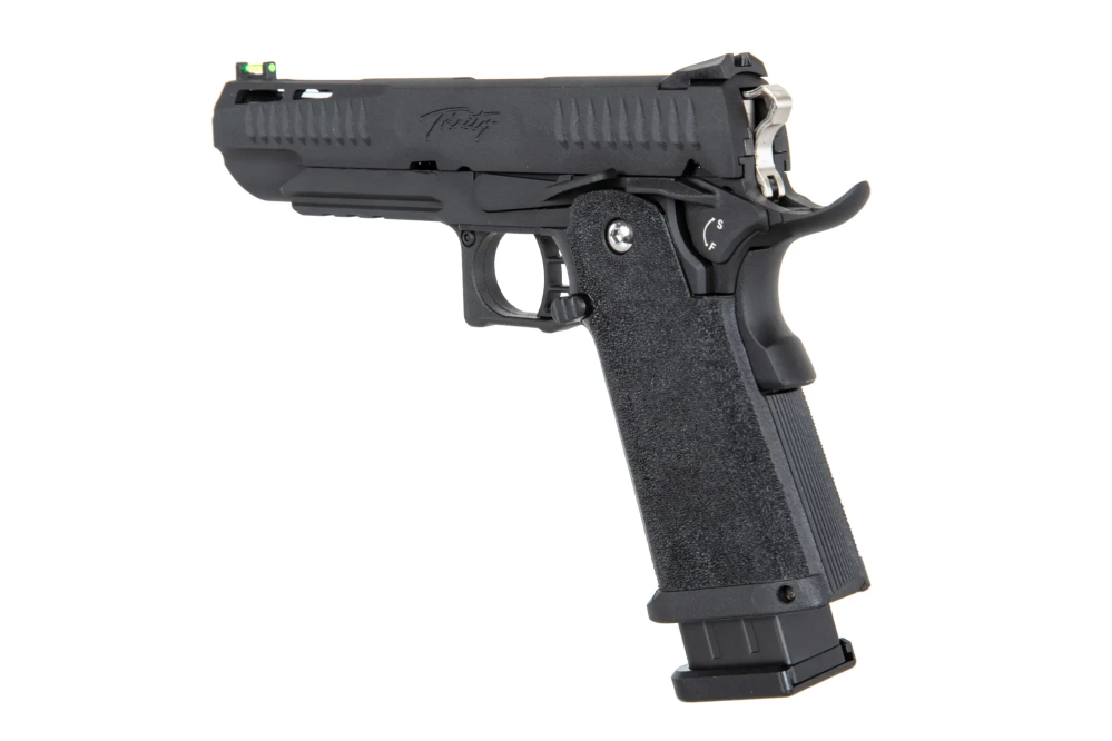 Airsoftová pistole Modify Trinity Hi-Capa 5.1 (Hliníkový závěr) Green Gas Černá