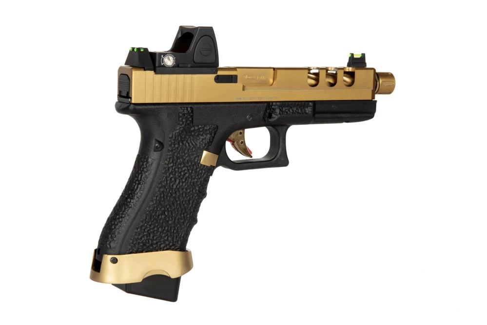 EU18 Pistol Replica with BDS Red Dot - Vented Gold