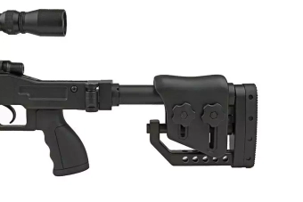 MB4411D sniper rifle replica with scope and bipod - black