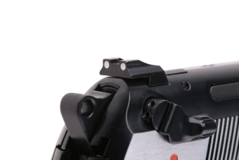 Replika pistole Samurai Edge Standard V2. M9 Full Auto - černá/stříbrná
