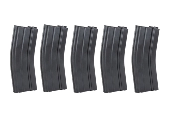 Zestaw 5 magazynków Mid-Cap 135/30 kulek Arcturus EMM M4/M16 Metal Variable-Cap do replik M4/M16 Czarny