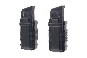 A Set of 2 FAST Magazine Pouches (transverse) For Pistol Magazines - Black
