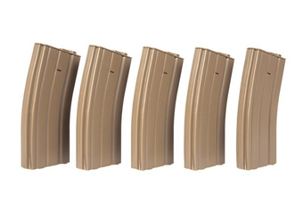 Sada 5 maplynynn real-cap 30 kuliček pro M4/M16 - hnědá