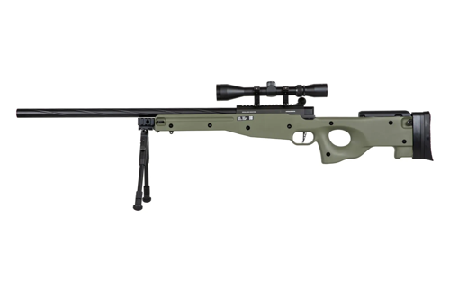 Specna Arms SA-S11 EDGE™ scherpschuttersgeweer replica met richtkijker en tweepoot Olijf