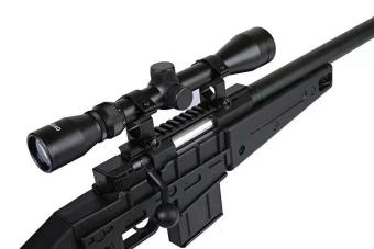 Airsoftová odstřelovací puška MB4408C s optikou - černá
