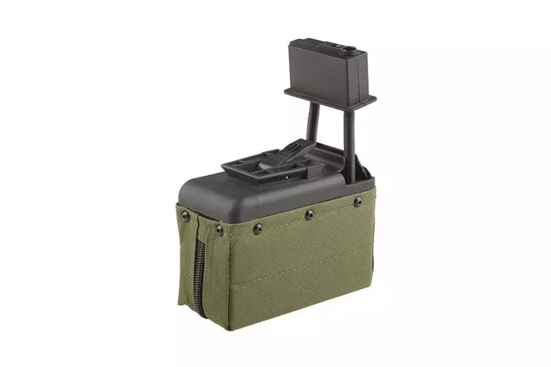 Chargeur boîte de 1500 billes pour répliques type M249 - vert ranger 