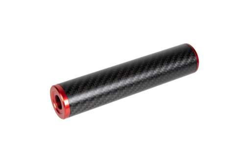 Karbonowy tłumik dźwięku 30x150mm - Czerwony
