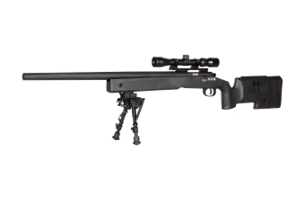 SA-S02 CORE™ High Velocity Sniper Rifle Replica with Scope and Bipod - Black