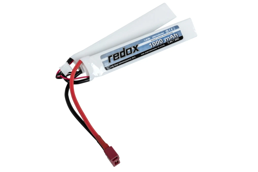 Batería Redox 1000 mAh 7,4 V 20C LiPo (1+1) Dean