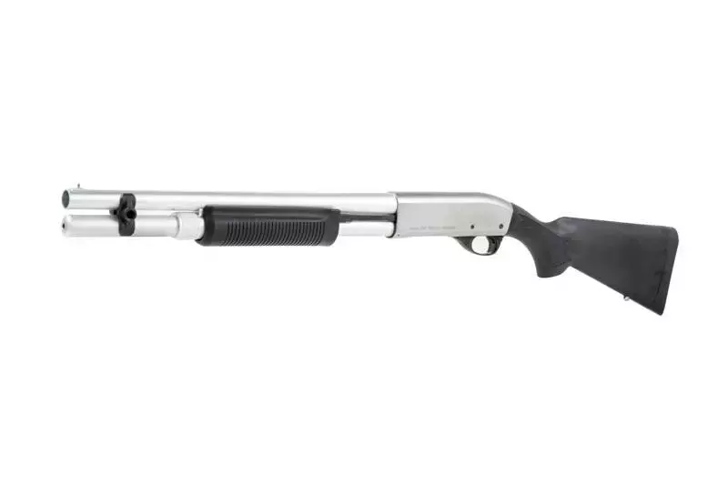 Fusil à pompe airsoft M870 - version police, prolongée - argenté