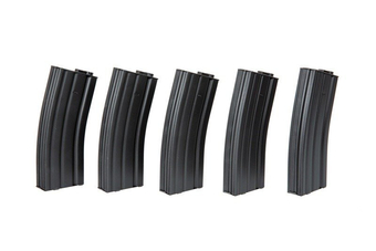 Zestaw 5 magazynków hi-cap na 300 kulek do replik M4/M16 - czarny