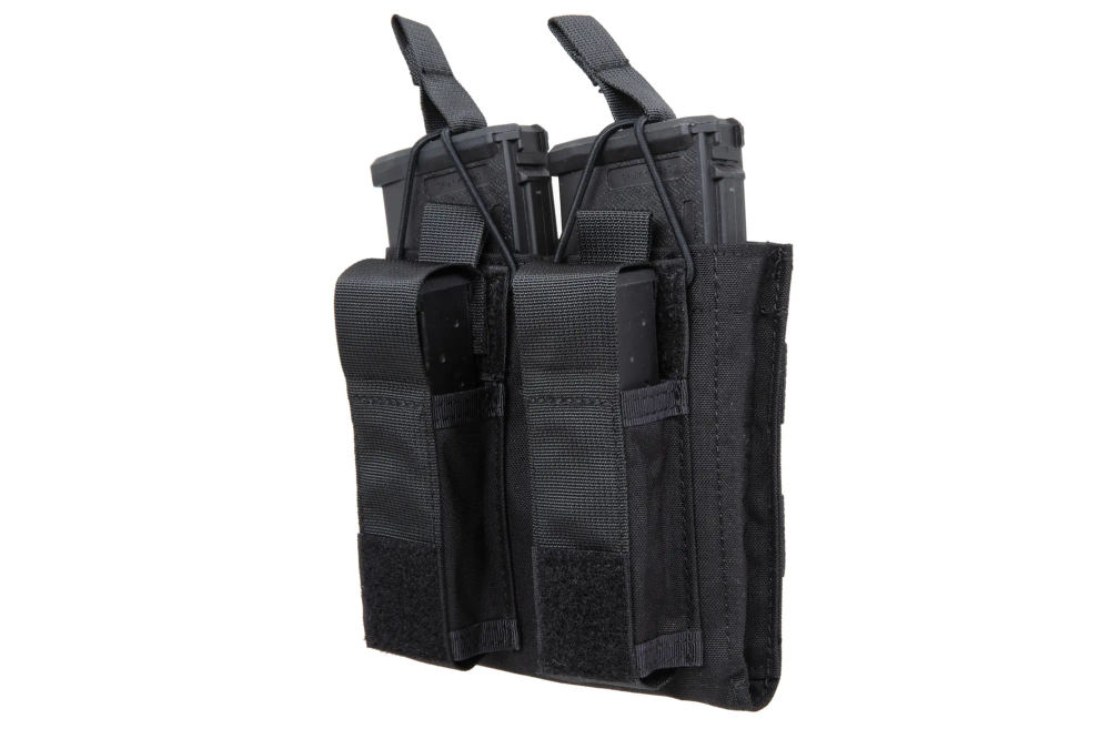 Open Top dubbellader voor M4/M16 + pistoolmagazijnen Zwart