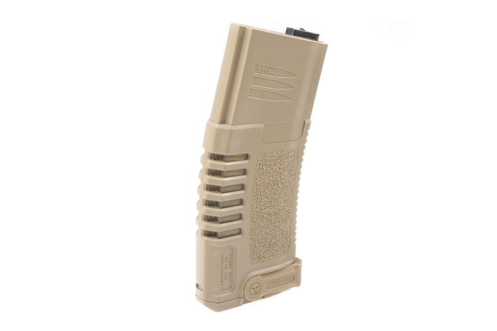 Chargeur mid-cap Balles PMG 140 pour répliques type M4/M16 - terre noire