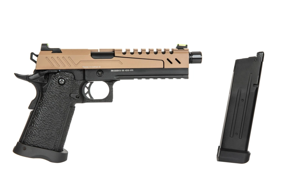 Réplique de pistolet Hi-capa 5.1 Split Slide – tan/noir 