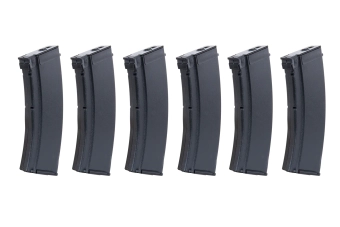 Lot de 6 speedloaders SRC Mid-cap pour répliquess d'AK pour 100 coups Noir + Speedloader